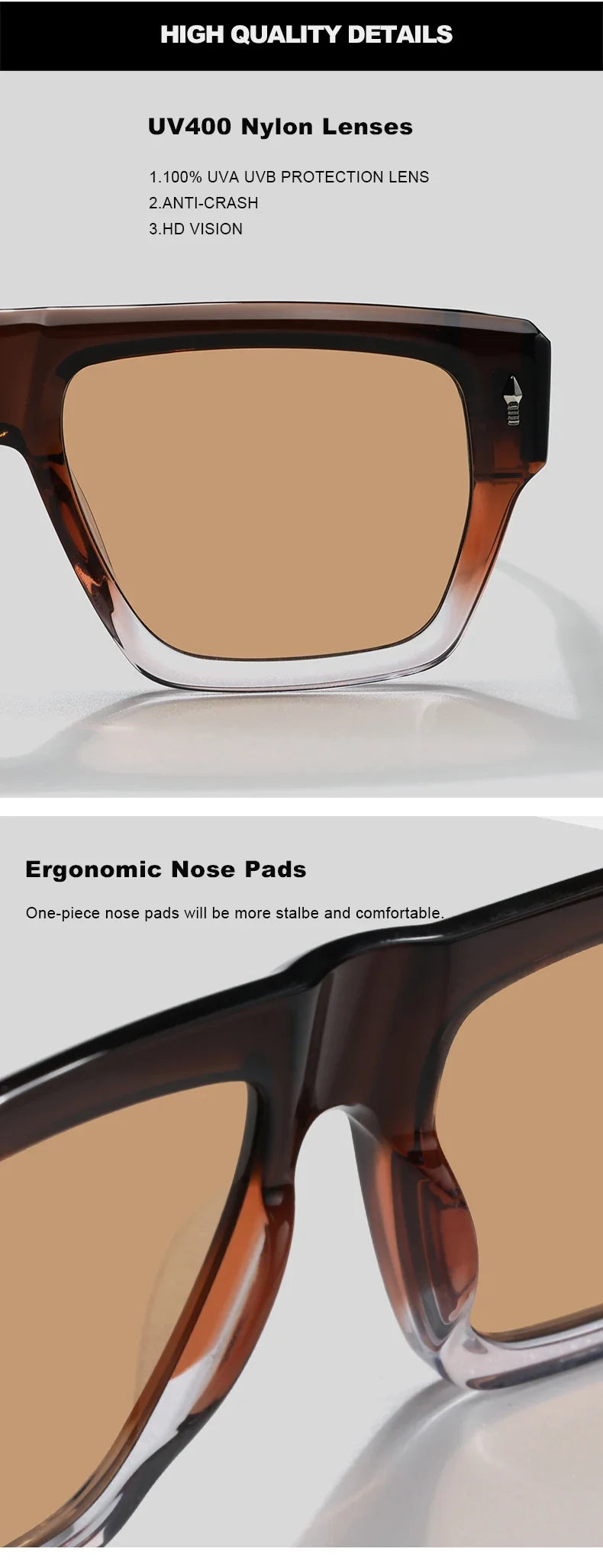 Pure Handmade Top Quality Fashion Square Acetate Luxury Sunglasses Men Women Personalized Designer Outdoor UV400  Sunglasses