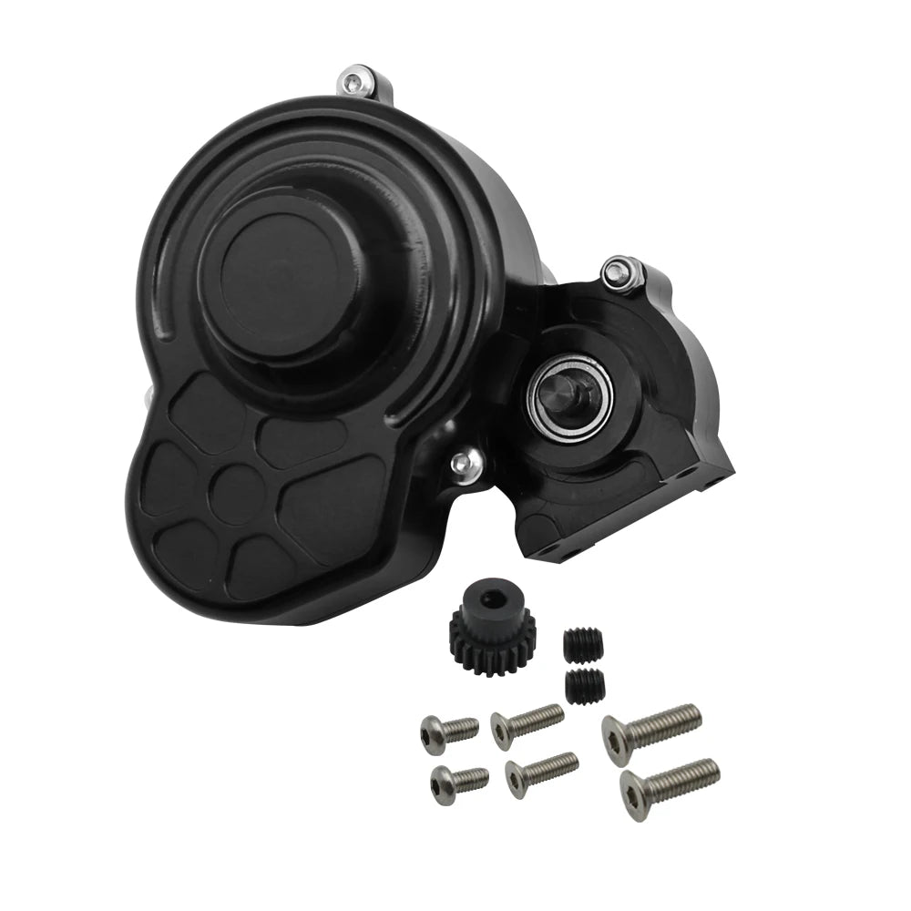 48P All Metal Transmission Gearbox with Motor Gear/Protective Cover for 1/10 RC Rock Crawler Axial SCX10 9028 90047  Truck