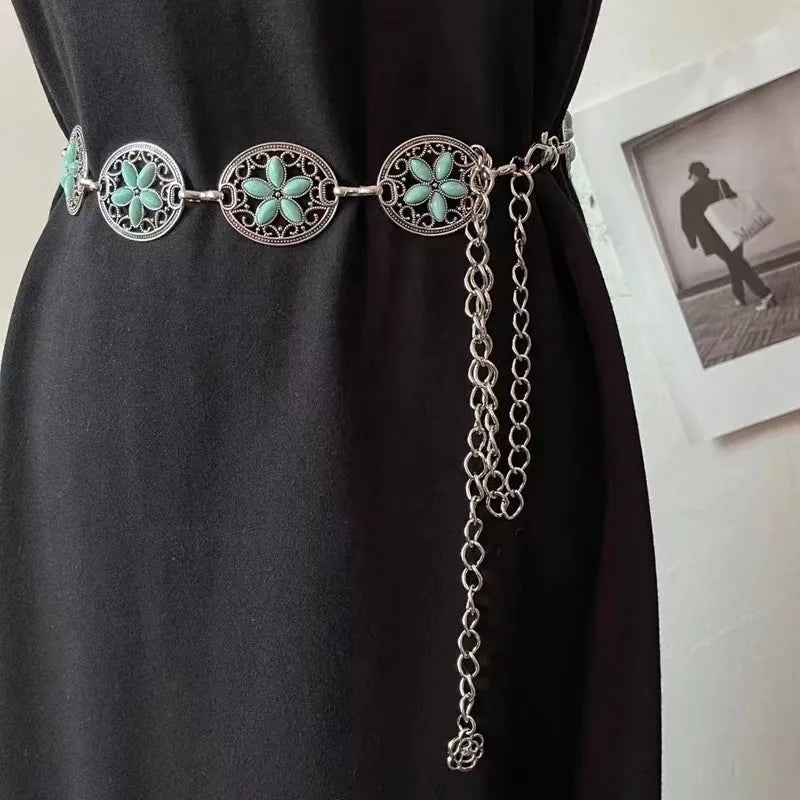 Fashion Retro Metal Accessories Fedora Belt Accessories Men Women Hats Straw Hat Accessories Belt Chain Decoration