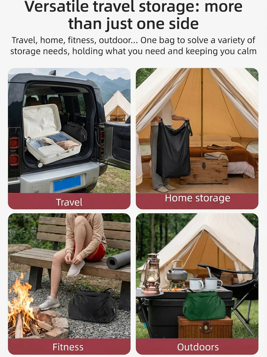 Glamping Vacuum Compression Bag No Pump Required Waterproof Gear Organizer for Sleeping Bag Down Jacket Vanlife Space Saver