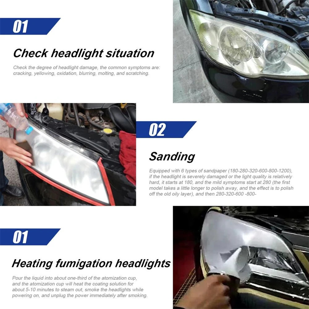 650g/500ml Headlight Regeneration Cleaning Renovated Car Headlight Renovation Kit Polishing Car Lamps Kettle For Headlight Lamps