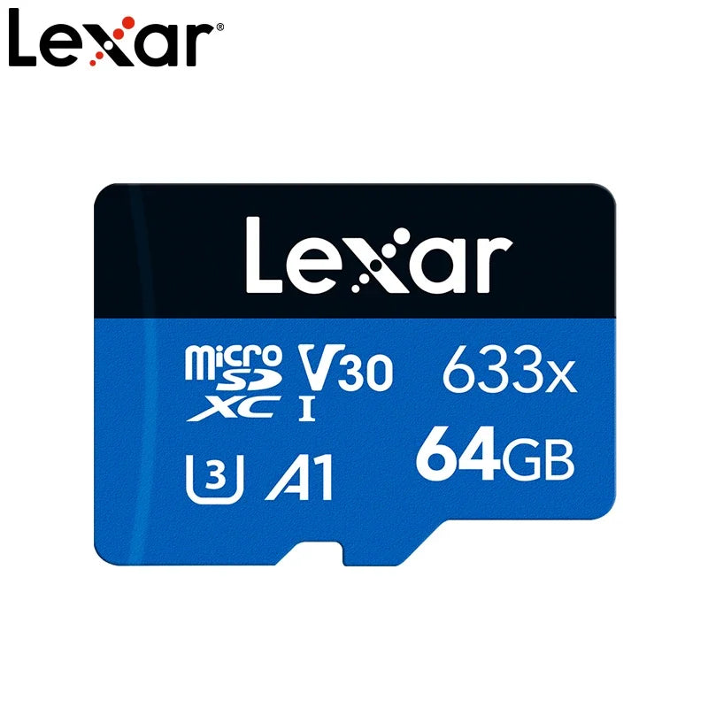 Lexar 633X Memory Card 128GB Class 10 Micro SD Card 64GB 32GB Flash Cards SDHC/SDXC UHS-I Blue TF Cards for Dashcam/Camcorder
