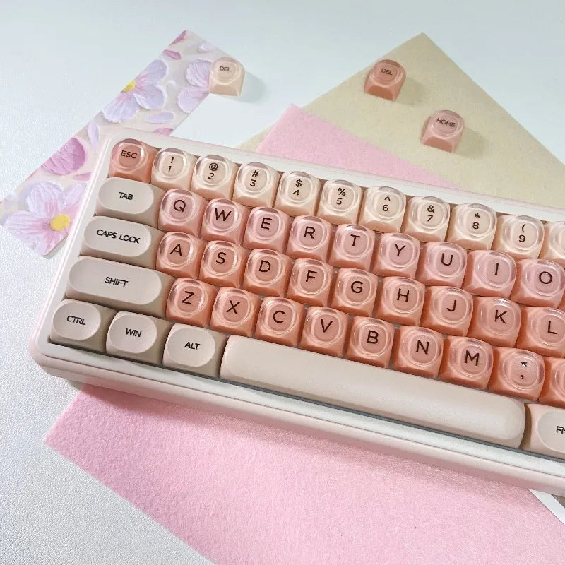 Foundation Crystal Keycaps Set HOA Profile Key Caps Custom DIY Gaming Mechanical Keyboard PBT Keycap Set for Office Keyboard