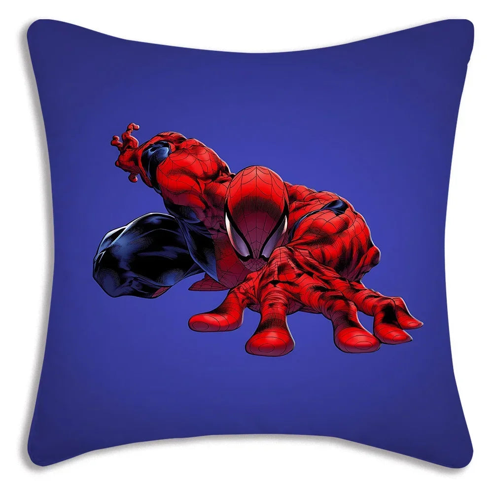 Black White Cool Pillow Covers Sofa Decorative Home HOT Marvels Spiders Man Double-sided Printing Short Plush Cute Cushion Cover