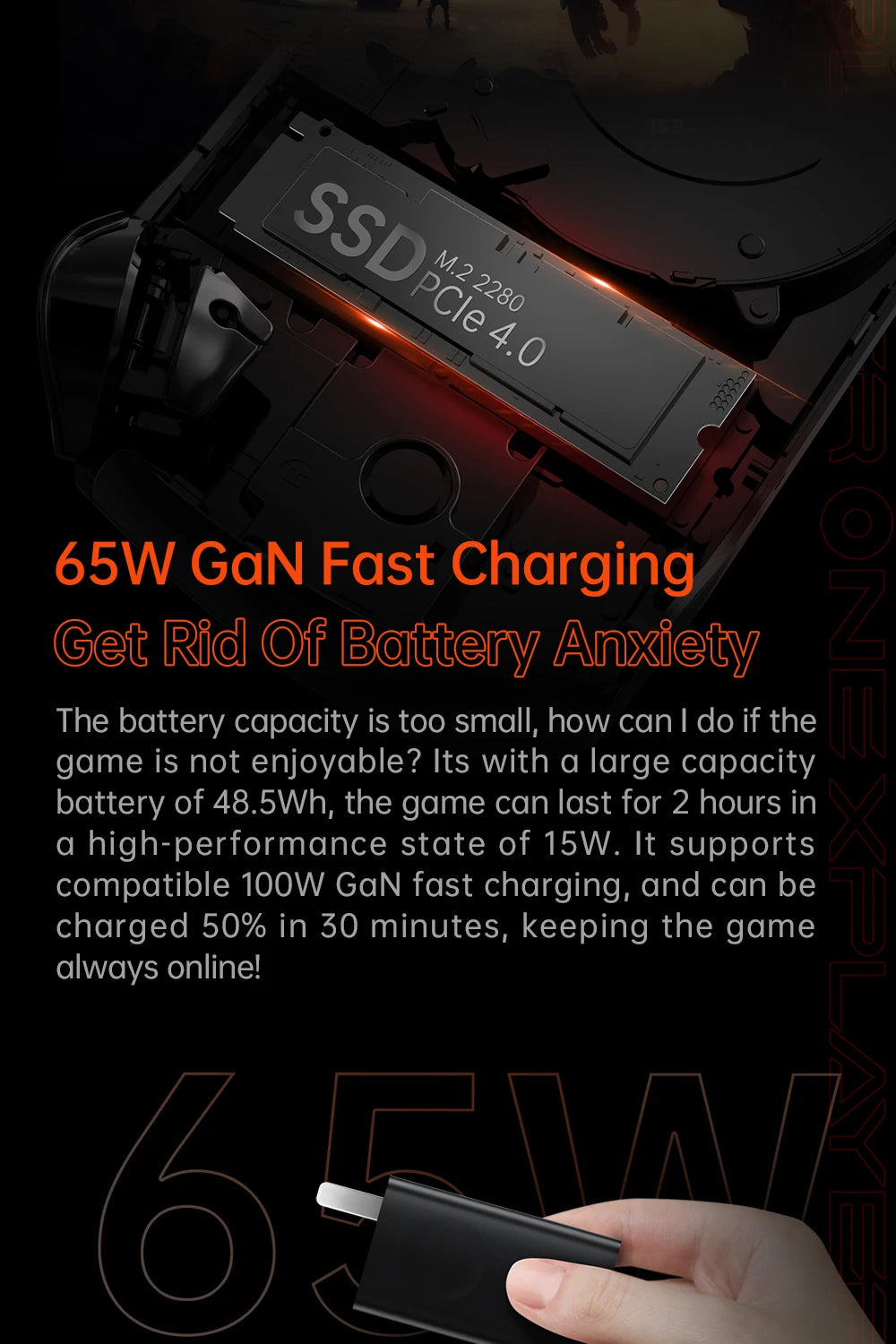 OneXPlayer OneXFly F1 Pro AMD AI 9 HX 365 370 OLED 144Hz Screen Gaming Handheld Console 3A Gamepad 7” PC Game Computer Laptop