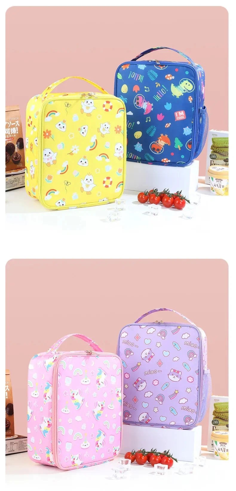 Students Aluminum oil Thickened Handheld Lunch Bag Insulated Thermal Food Picnic Storage Heat Preservation Beto Bag