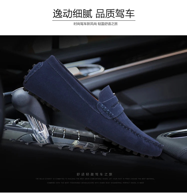 Men's Casual Fashion Genuine Leather Loafers Moccasins Slip-On Driving Shoes 38-50 Size Range Male Flats Comfort Footwear