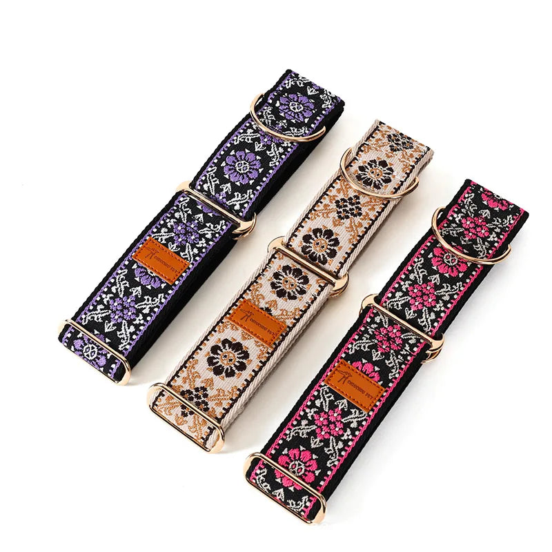 Chinese Ethnic Style Martingale Dog Collar Hens / Greyhound Collar/ Lggy Collar/ Lurcher Collar/ Whippet Collar/ Galgo Collar