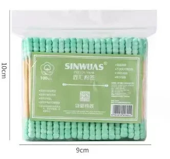 100pcs Colorful Safe Pure Cotton Swabs Baby Infant Dual Head Use Cleaning Makeup  Swabs for Ear Nostril Cleaning