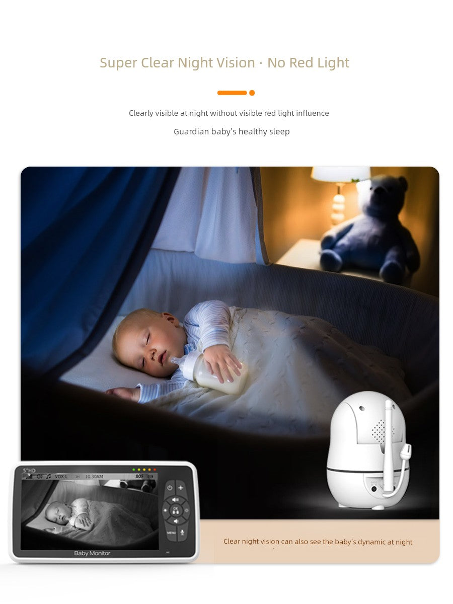 Smart Home Baby Child Sleeping Monitor Wireless HD Night Vision Voice Intercom Cry Reminder for Newborn to 10 Years Old