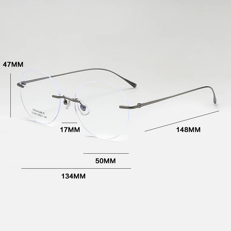 Frameless Round Reading Glasses for Men & Women | Blue Light Blocking | Multifocal Prescription