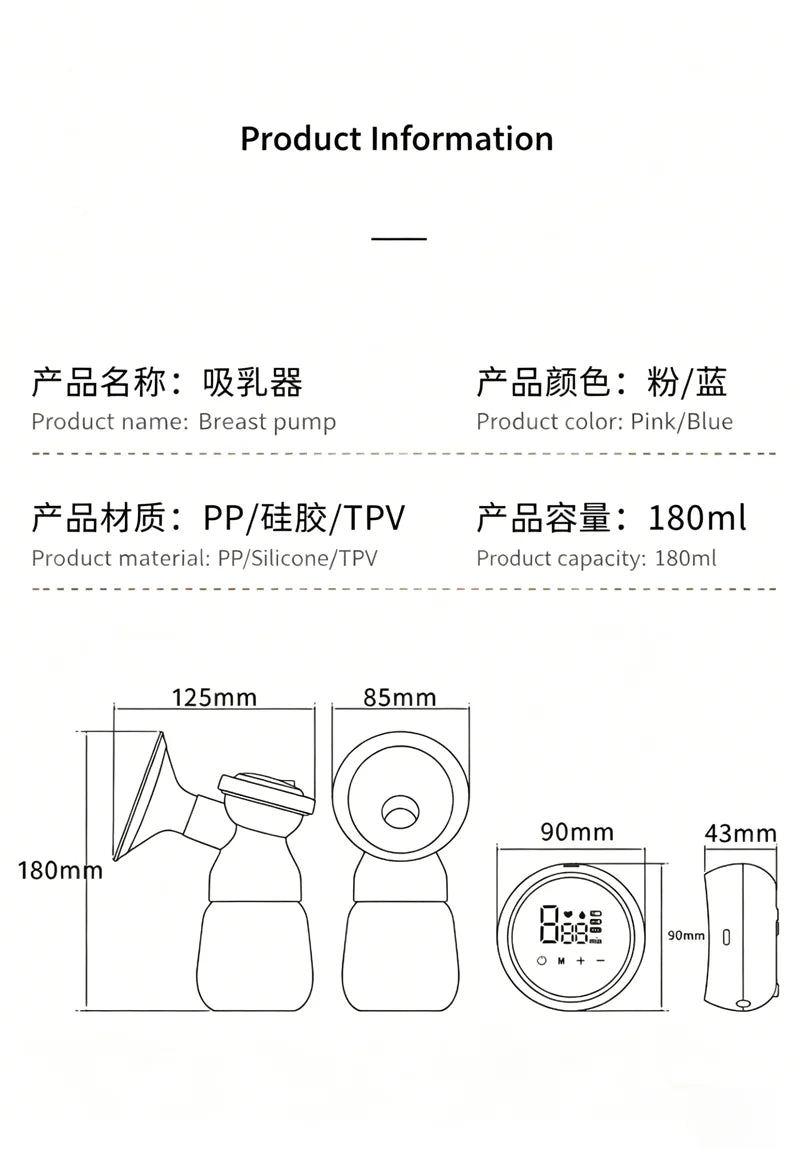 Portable USB Double Electric Breast Pump BPA Free 3 Modes 9 Suction Levels LED Display for Nursing Moms Easy Baby Feeding Gifts