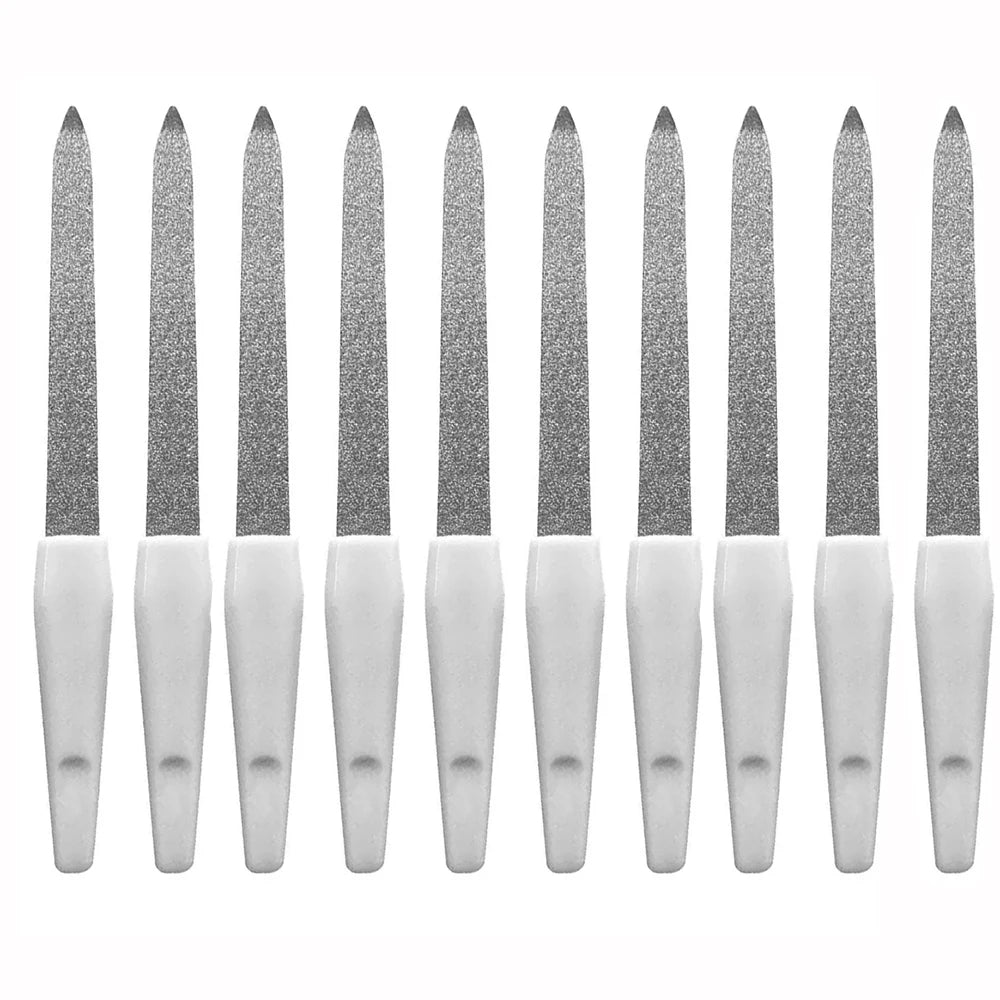 10pcs DIY Nail Art Professional Nail File Metal Nail File Double Sided High Quality Nail File Manicure Pedicure Beauty Tools