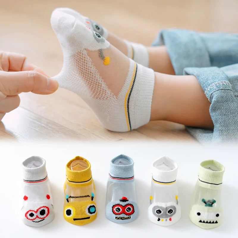 5 pairs 0-3-5-12 years old children's socks all genders Mesh Cotton Class A boys kids socks KS-2 socks for girls cartoon socks