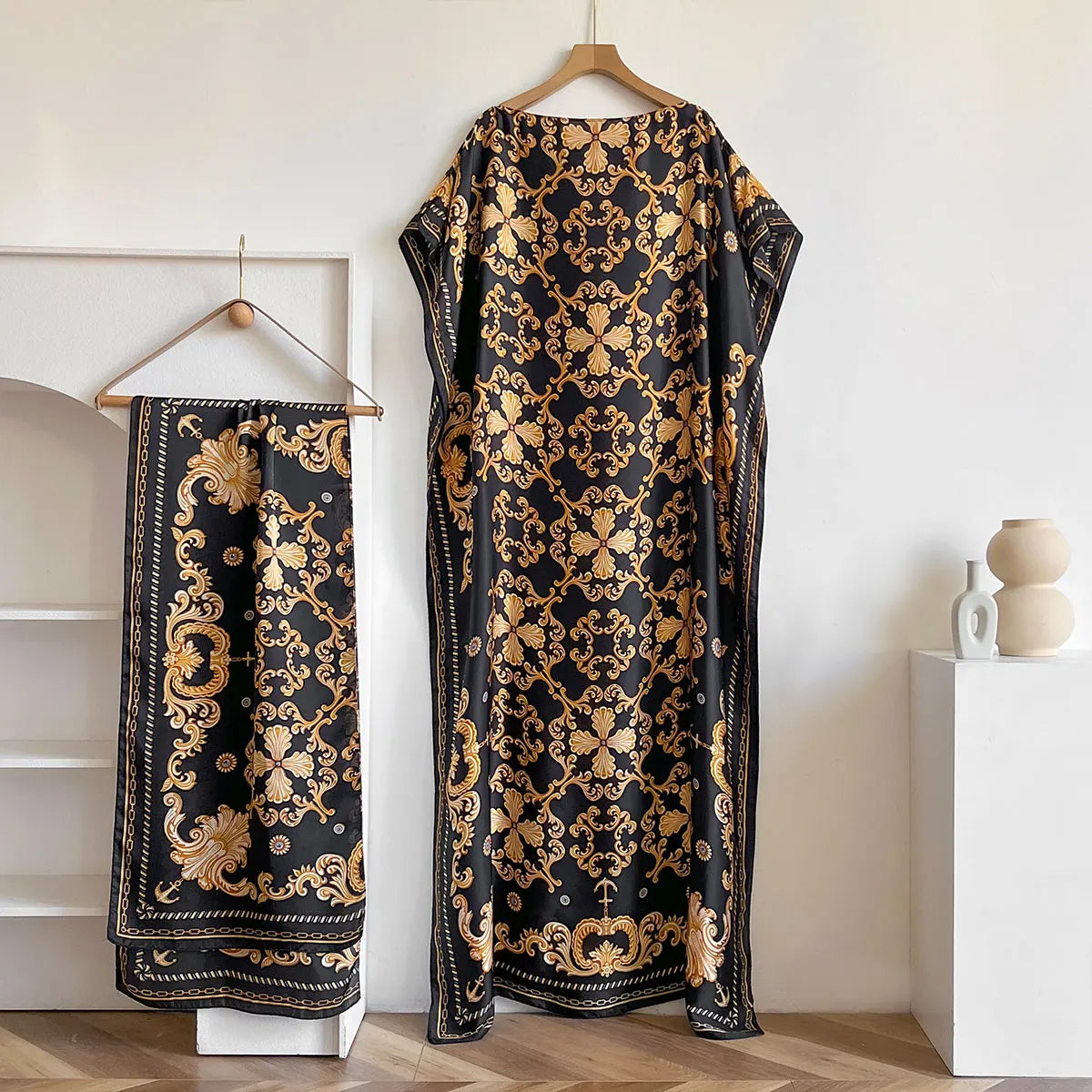 Summer Beach New Fashion African Dresses For Women Elegant Printed Muslim Lady Long Hijab Kaftan Dress Oversize Kuwait Abaya