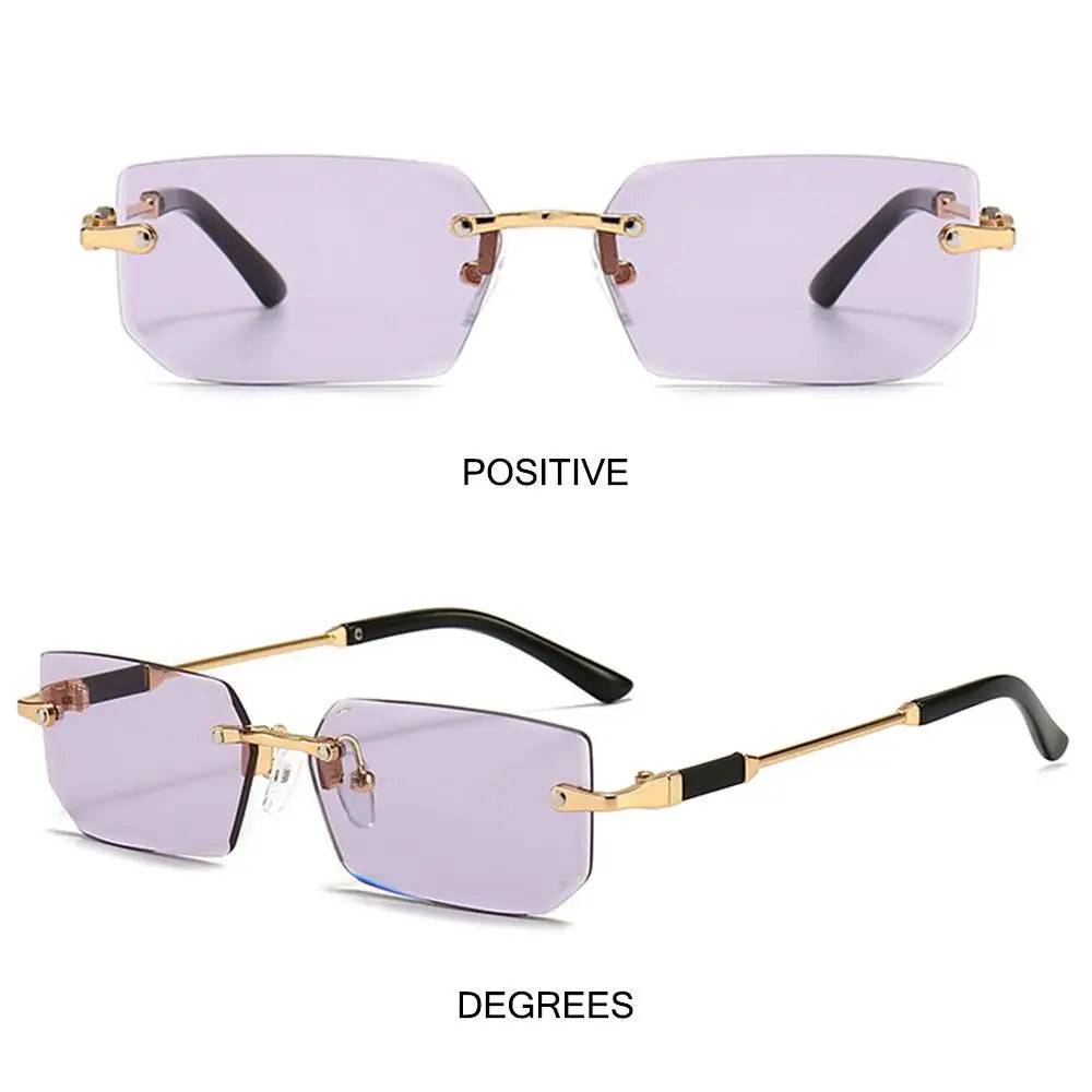 Trendy Rimless Rectangle Sunglasses Personalized Jelly Colored Frameless Sun Glasses Retro Shades Fashion Travel UV400 Eyewear