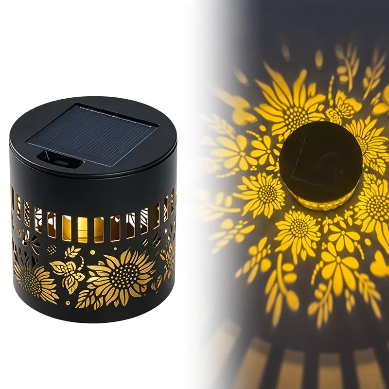 Solar Mandala Wall Lamp Outdoor LED Waterproof Fence Lamp for Garden Lawn Estate Porch Corridor Courtyard Decoration Wall Light