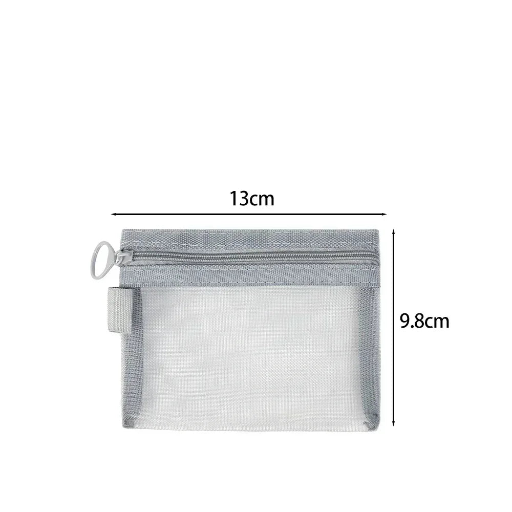 1/12pcs Mesh Clear Cosmetic Bags Small Large Black Makeup Bag Portable Travel Toiletry Organizer Case Lipstick Storage Pouch