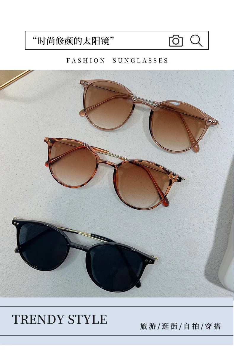 New Round Vintage Sunglasses Women Retro Luxury Designer Sun Glasses For Women's Sunglass Oculos De Sol Shades UV