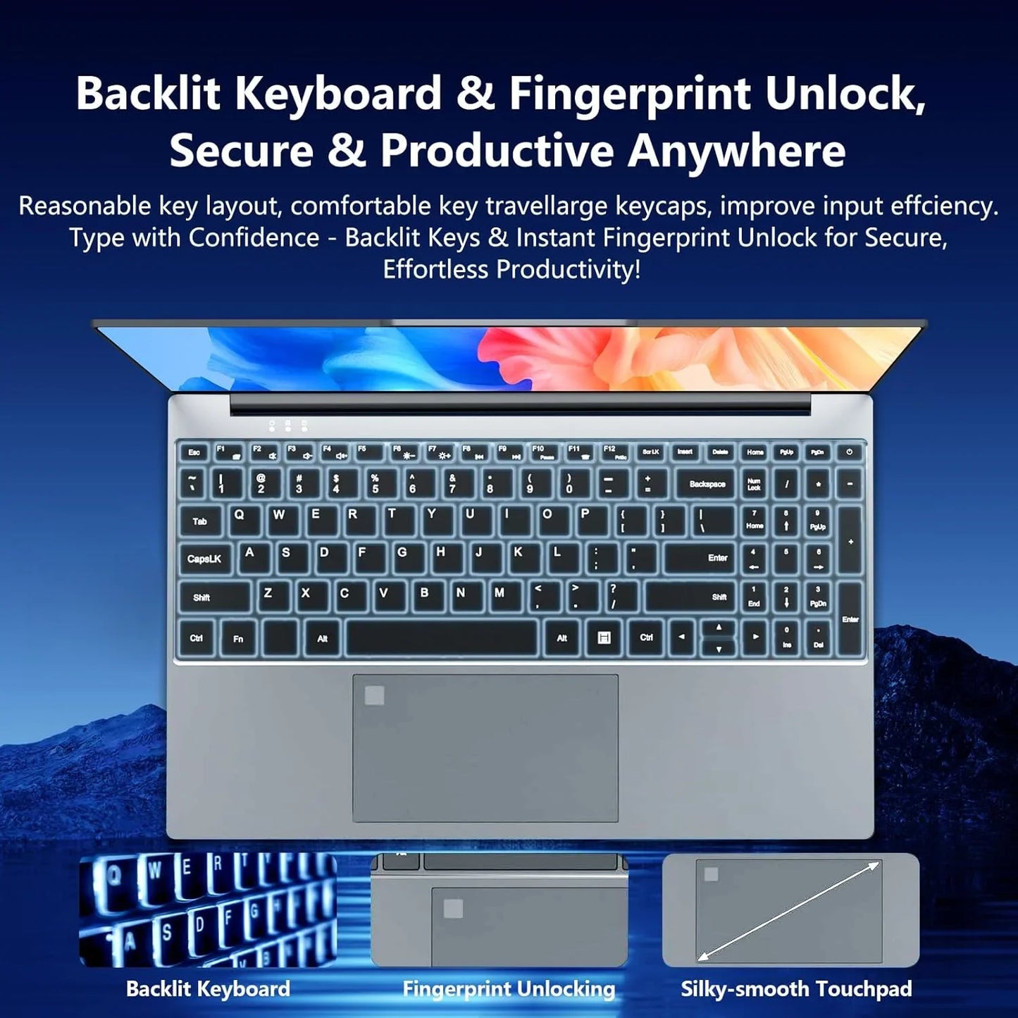 New Office Laptop Intel Core i9 9900U 15.6 inch 4K HD Screen Windows 11 16GB RAM 1TB SSD Portable Slim Laptops PC Gamer Computer
