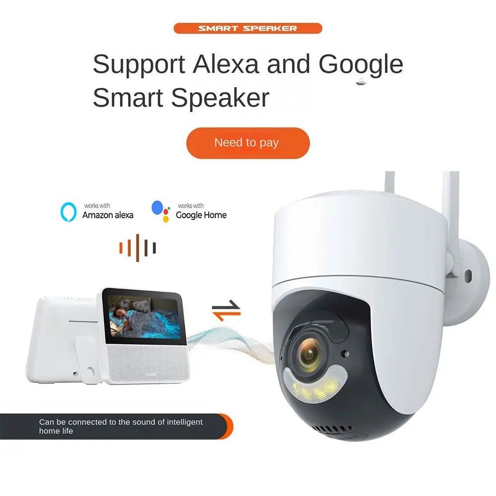 6MP Tuya Smart 5G WIFI Camera Outdoor Indoor Security Home PTZ Camera Auto Tracking Color Night Vision Wireless Surveillance Cam