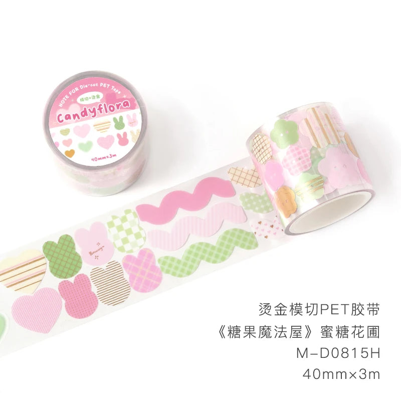 40mm * 300cm Kawaii Ins Basic Geometric Pattern Die Cutting Stickers Creative Handbook Decoration DIY Diary Scrapbook Supplies