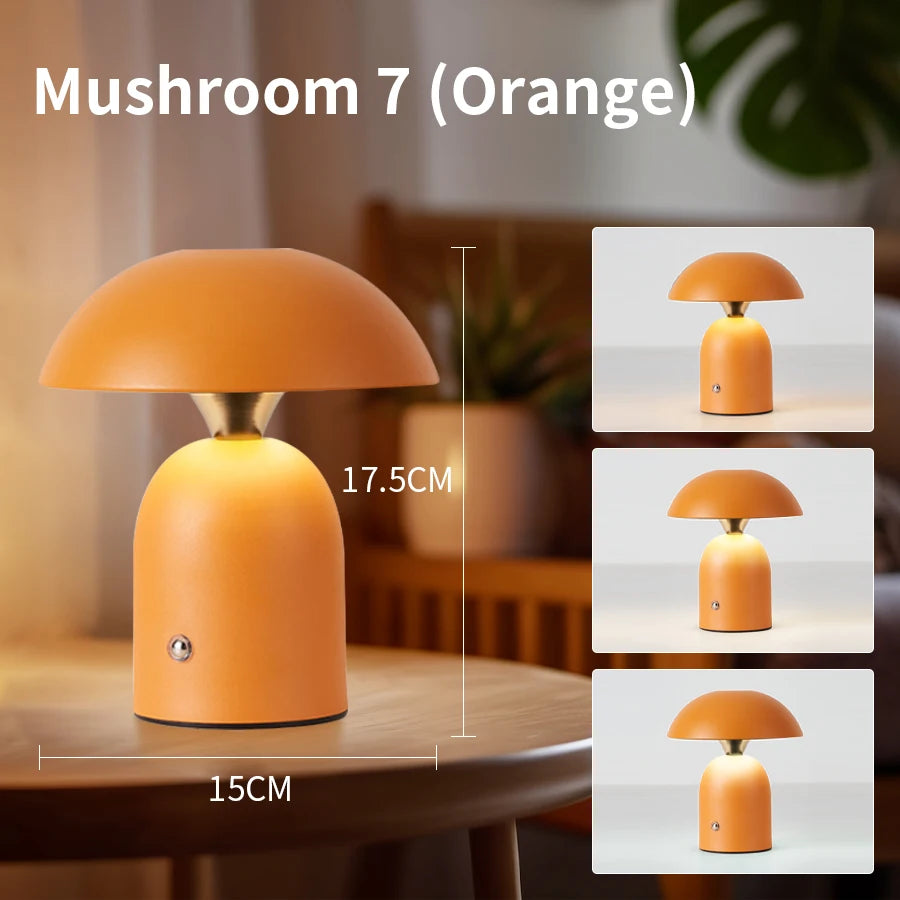Minimalist Nordic Mushroom LED Desk Lamp Touch Dimming Bedhead Night Light Reading Light Restaurant Bedroom Decorative Lighting