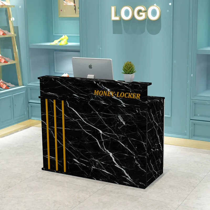 Luxury Unique Reception Desk Professional Aesthetic Design Cool Bar Counter Retro Center Resepsiyon Masası Commercial Furniture