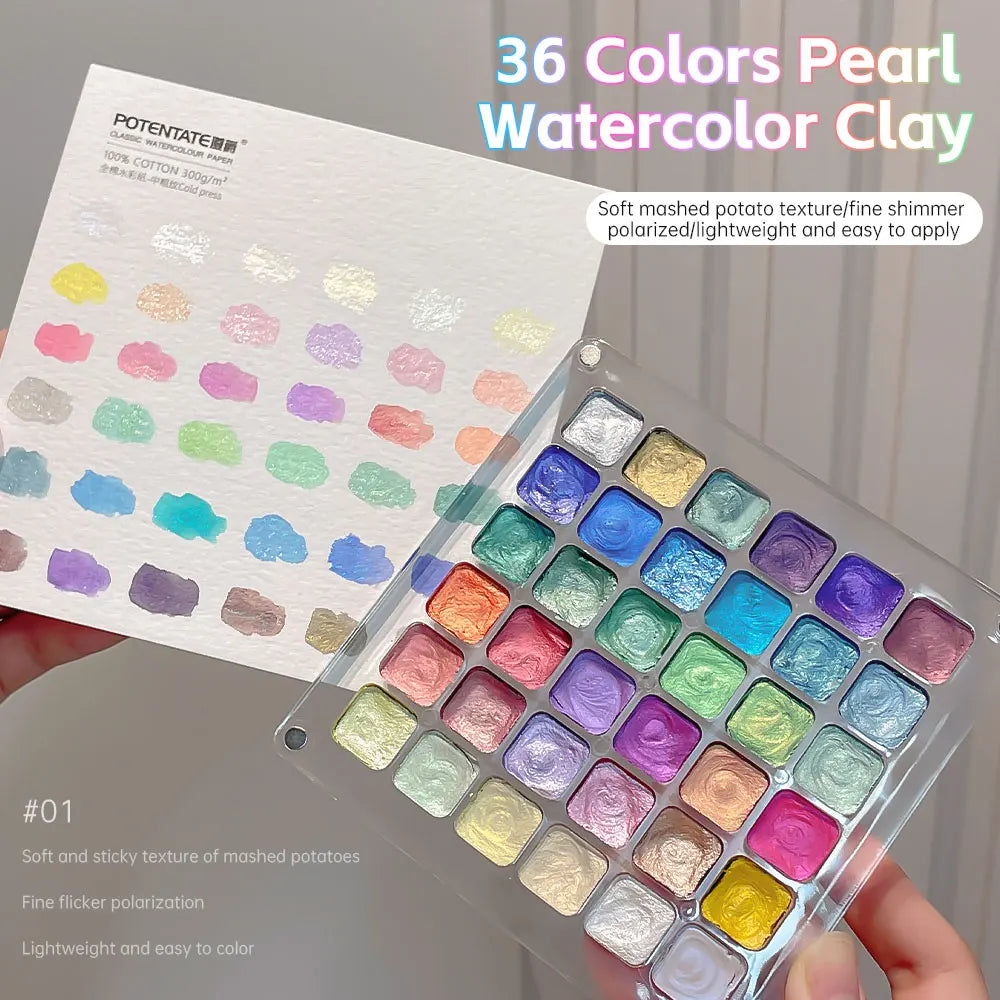 15/36 Color Pearlescent Watercolor Set,Easy-Blend Metallic Shimmer,Solid Paint for Nail Gel/Cat Eye Polish, DIY nail art Kit