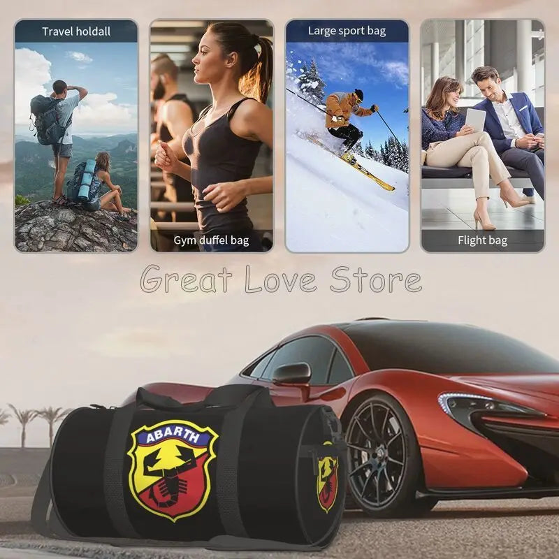 Gym Bag Abarth C Cool Sports Bag Men Large Capacity Oxford Printed Handbag Outdoor Travel Duffle Bags Fitness Bags