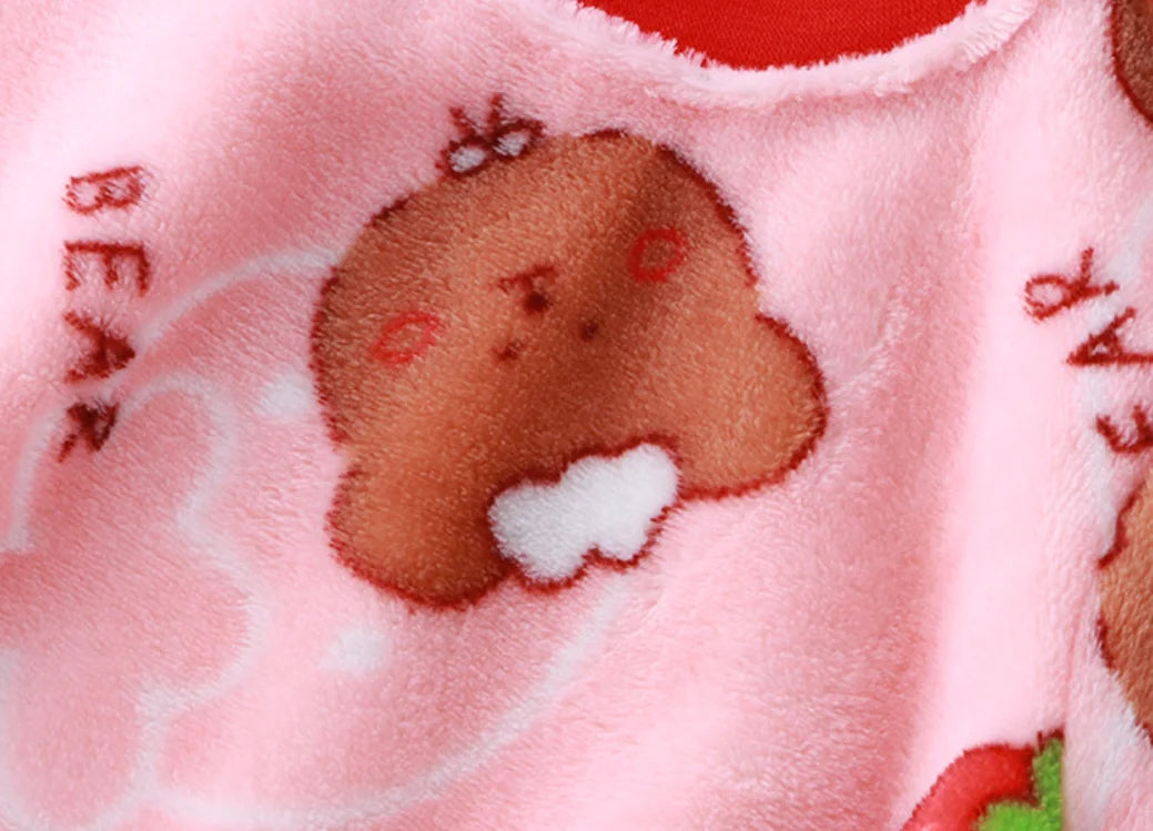 Two-piece Autumn Winter Home Sleepwear Set Boys Baby Fleece Warm Outdoor Children Girls Homewear Suits Thickened Ammonia Fabric