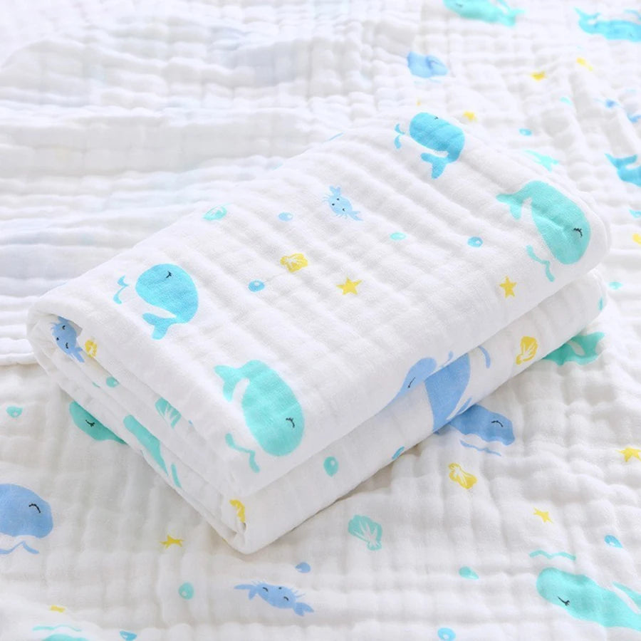 Baby Washcloth 4-Layer Gauze Infant Bath Towel Newborn Bathrobe Cotton Blanket for Boy Girl Children's Blanket Swaddle Wrap