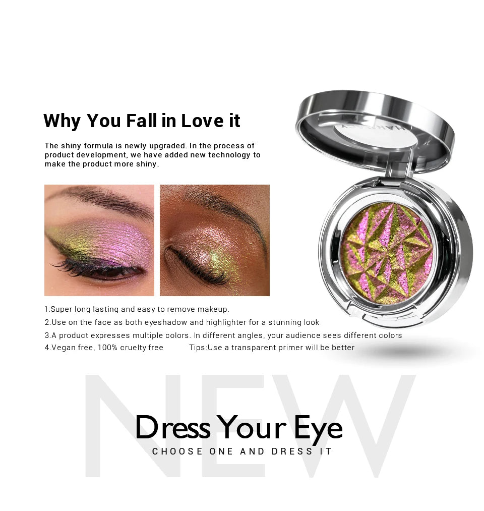 CHARMACY Multichrome Eyeshadow Palette High Pigment Waterproof Long Lasting Eye Shadow Makeup for Women
