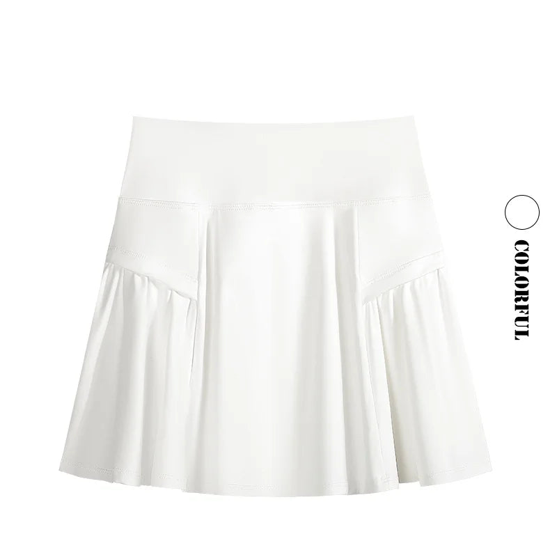 DRUR High Waist Tennis Skirts For Women Skirt Shorts With Pocket Summer Sports Golf Yoga Mini Skirts Athletic Workout Wear 2025