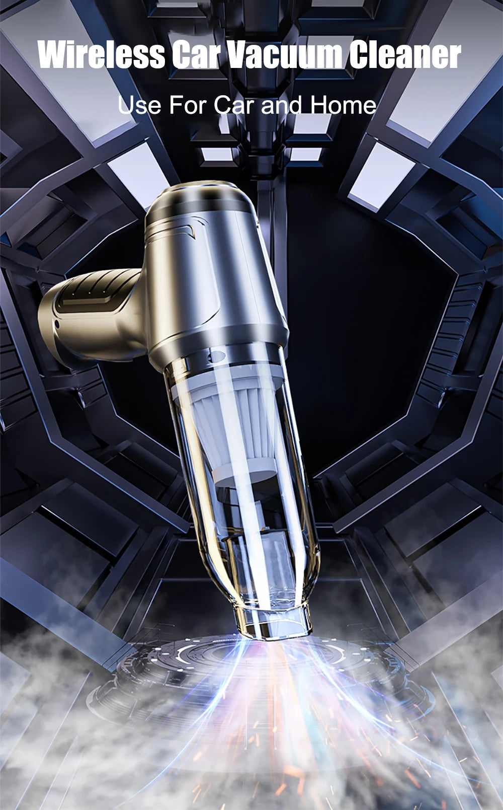 Car Vacuum Cleaner Wireless 95000PA Strong Suction Vacuum Cleaner Portable Handheld Vacuum Cleaner Blower 2in1 for Car Home