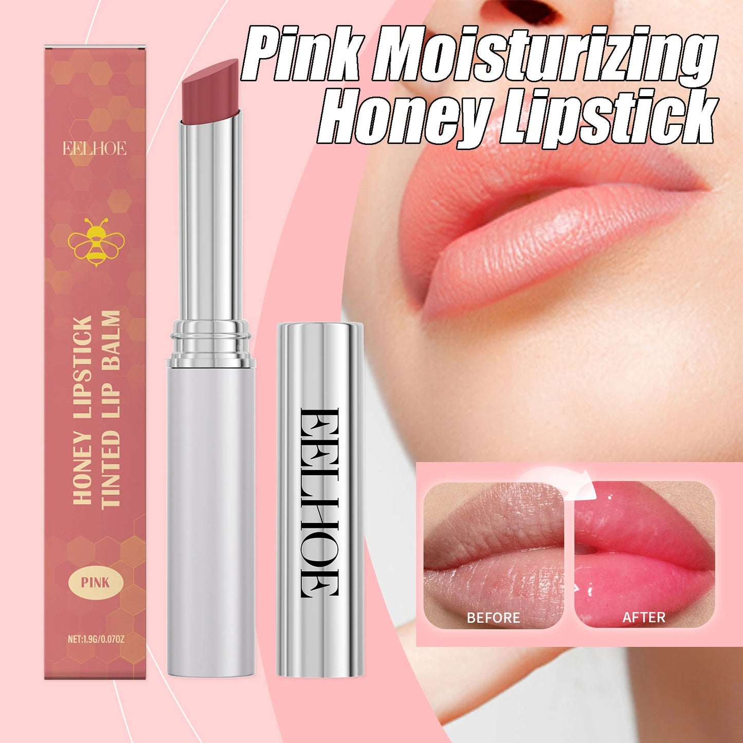 Pink Moisturizing Honey Lipstick Deep Moisturizing Restore Lip Elasticity Prevent Chapped Lips Hydrating Dryness Care Lip Balm