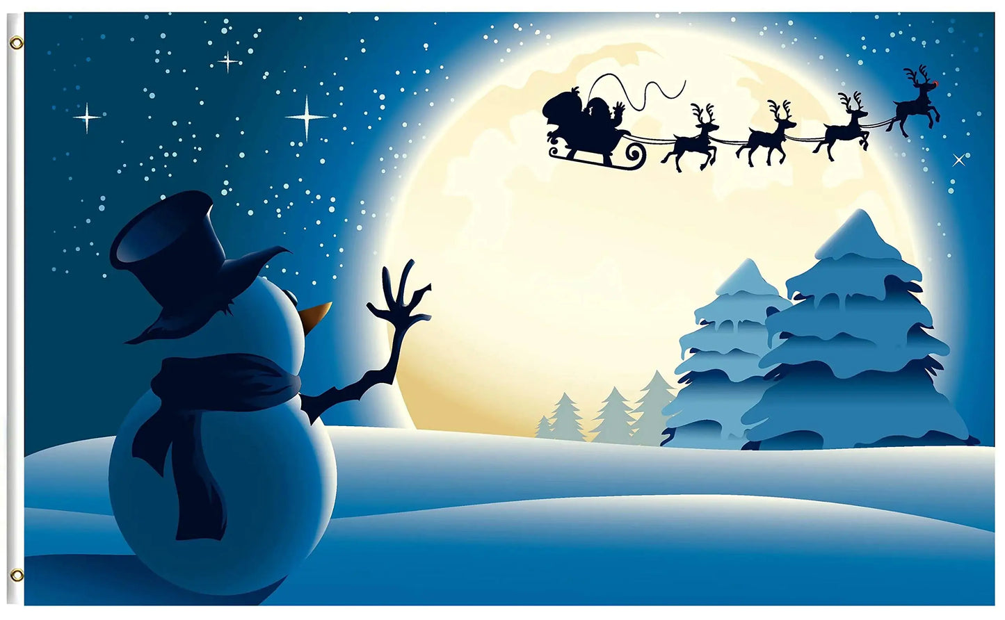 Winter Snowman Merry Christmas Tree Garden Flag Snow Snowflake Santa New Year Seasonal Garden Flag Yard Funny Outdoor Decoration