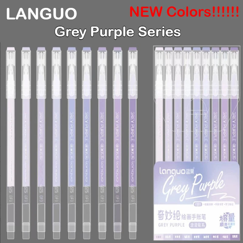 Languo 198/6 PCS Morandi Gel Pen Student Diary Scrapbook Painting DIY Gel Pen Set Coloring Book Drawing Pen School Supplies