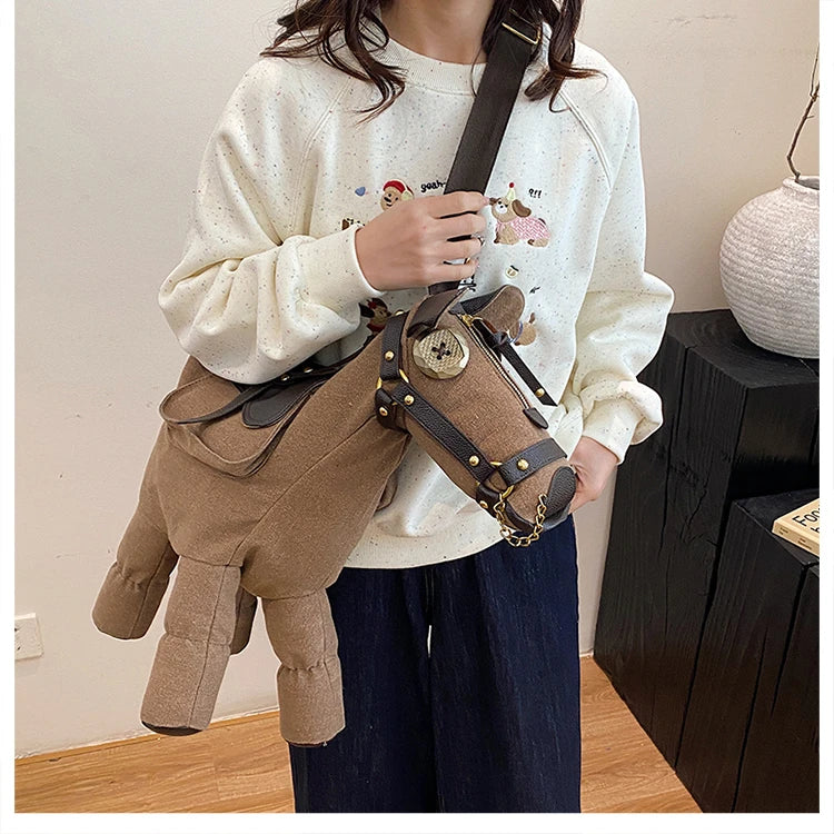 Sense of Luxury Personality Super Cool Crossbody Bags for Women Hot Trendy 2026 New Style Fashionable Canvas Pony Shoulder Bags