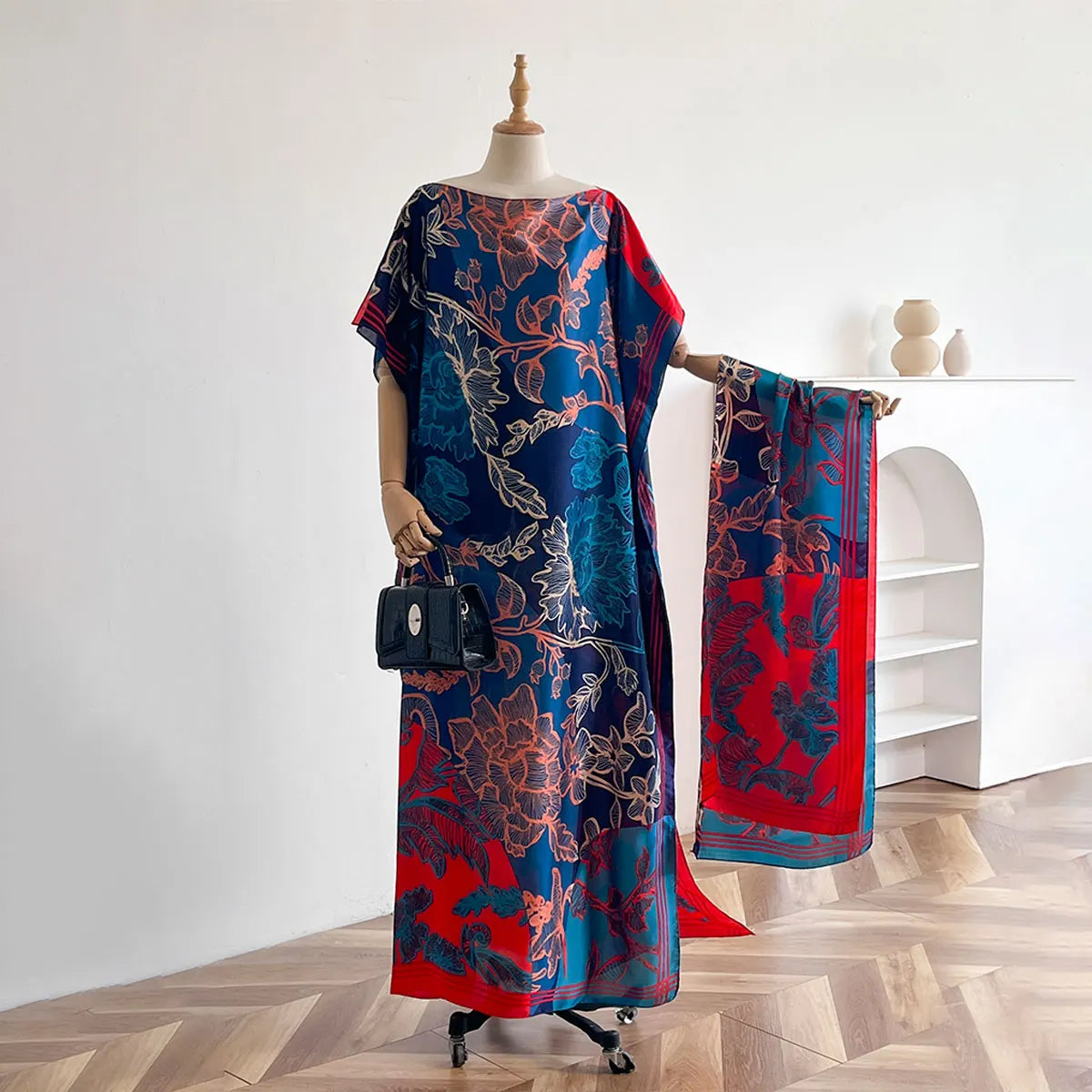 Summer Beach New Fashion African Dresses For Women Elegant Printed Muslim Lady Long Hijab Kaftan Dress Oversize Kuwait Abaya