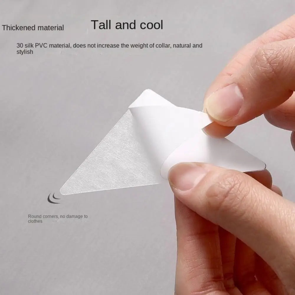 10pcs Disposable Shirt Collar Support Shaping Sticker Anti-roll Collar Stays Shirt Stand Collar Tool Collar Shaper Fixed Pads