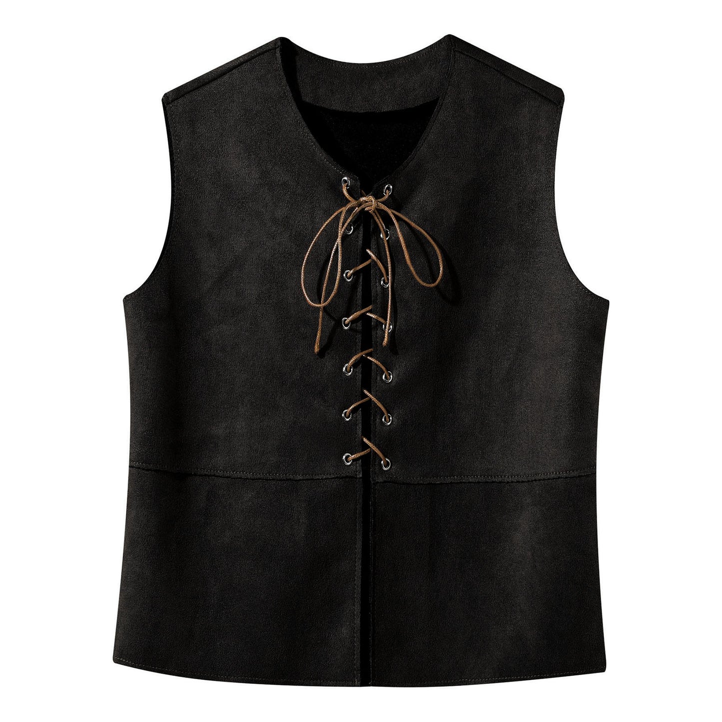 Halloween Pirate Vest Top Medieval Renaissance Costume for Kids Boys West Cowboy Viking Pirates Cosplay Lace Up Suede Waistcoat