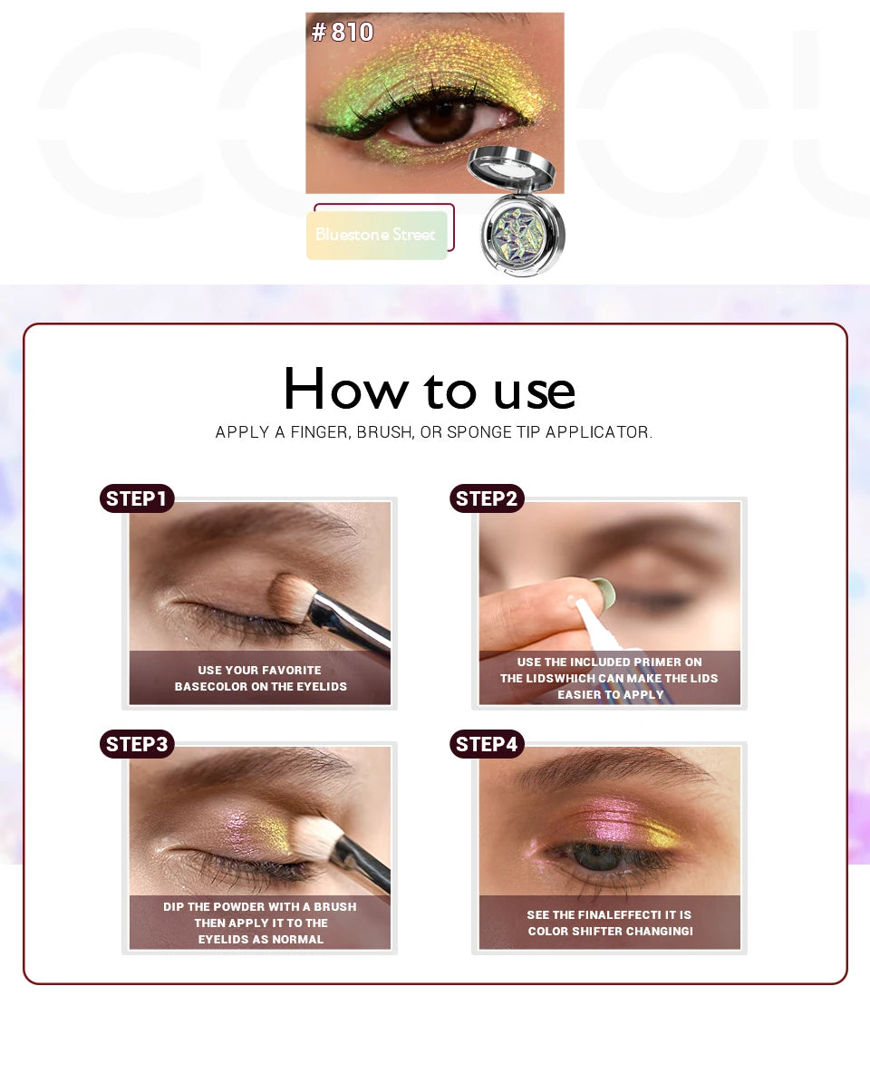 CHARMACY Multichrome Eyeshadow Palette High Pigment Waterproof Long Lasting Eye Shadow Makeup for Women
