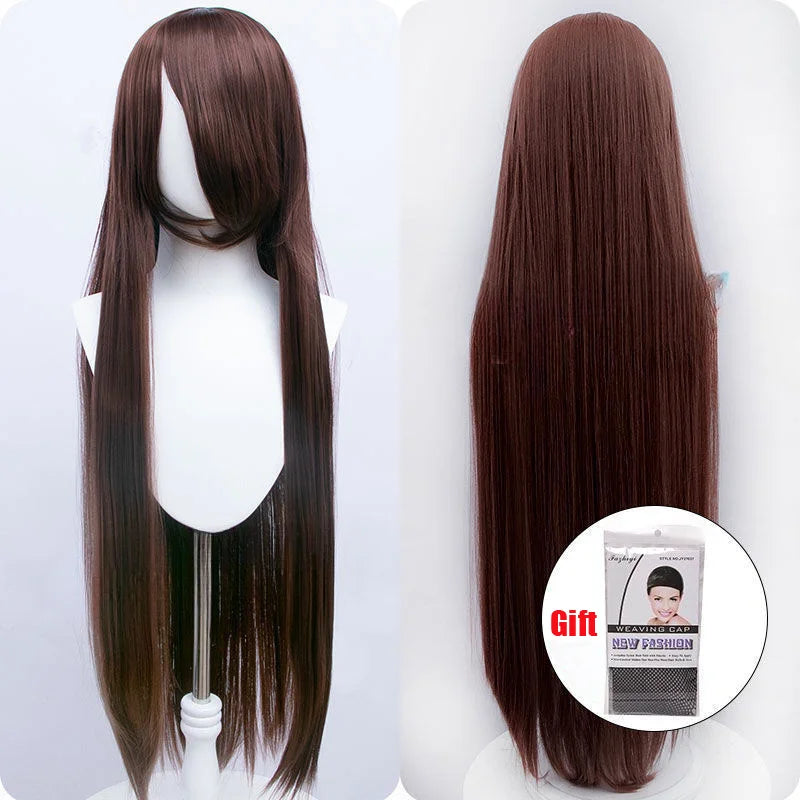 Snoya 100cm synthetic long straight cosplay wig with bangs Heat Resistant hair Anime pink blonde red purple women wig