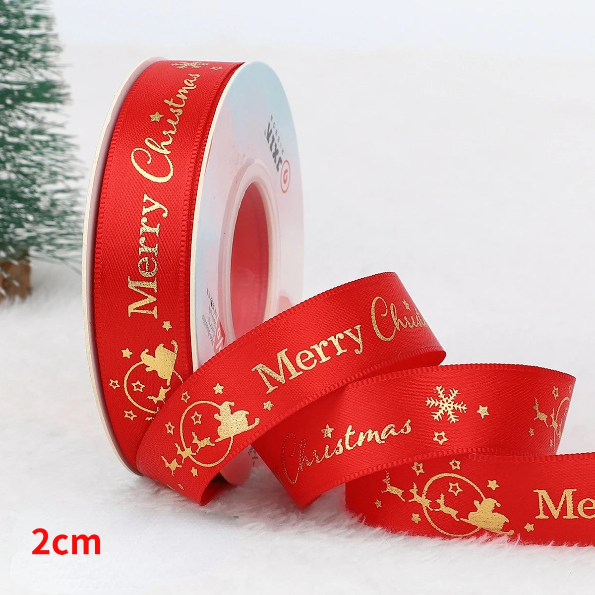 5yards Christmas Ribbon Printed Christmas Polyester Ribbon For Handmade Design Christma Decoration DIY Cake Bouquet Gift Packing