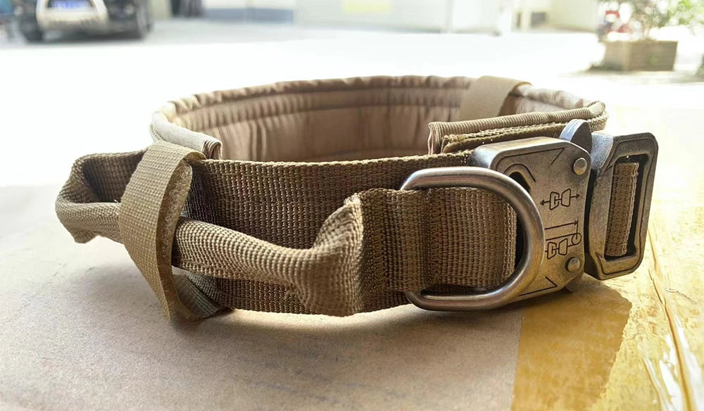 Pet Products Outdoor Tactical Dog Collar Metal Buckle Breathability Nylon Collar Medium and Large Dog Training Neck Collar Dog
