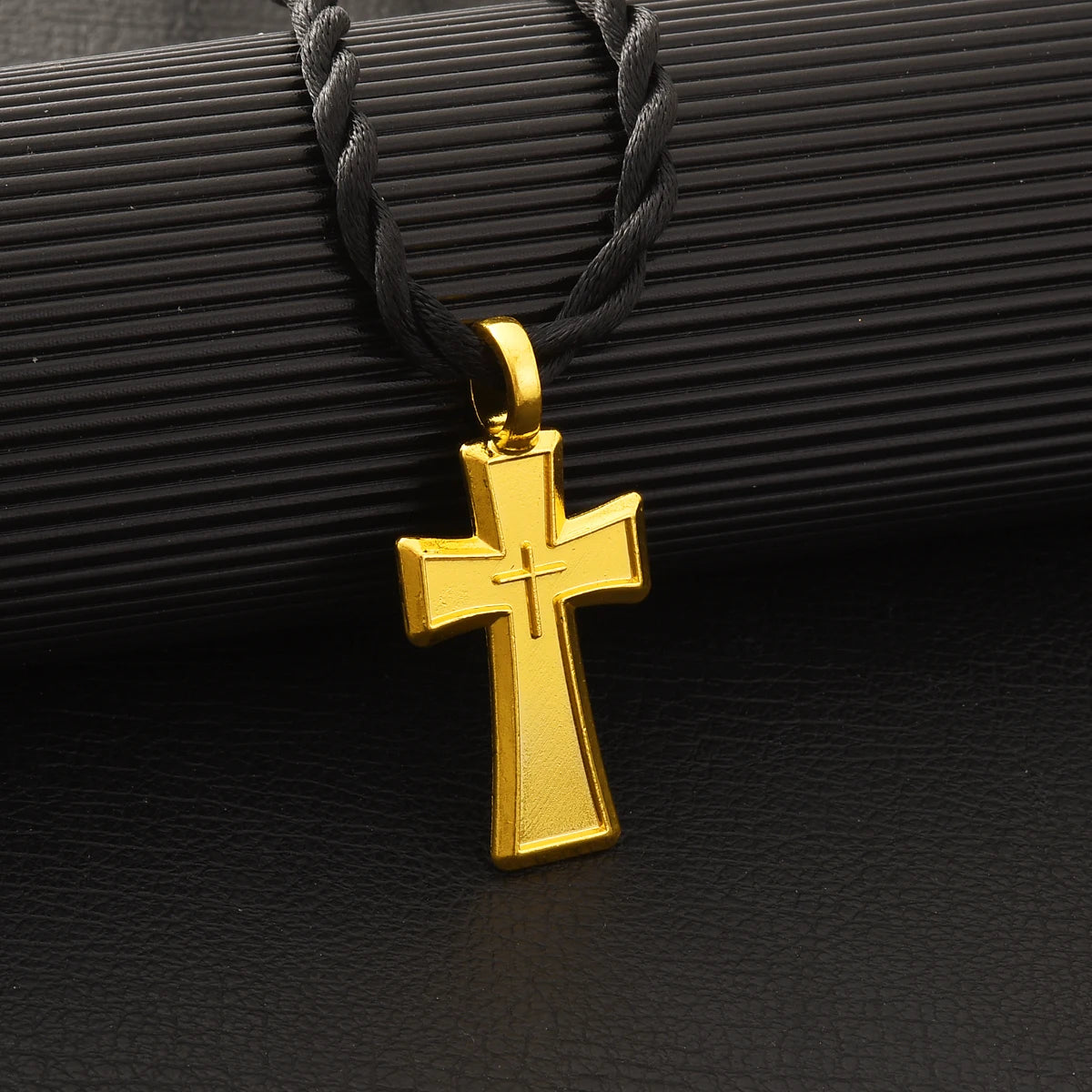 India 24K Gold Plated Small Cross Jewelry Accessory Set wholesale Necklace Pendant Ethiopia Dubai Wedding Party Bride Woman Gift