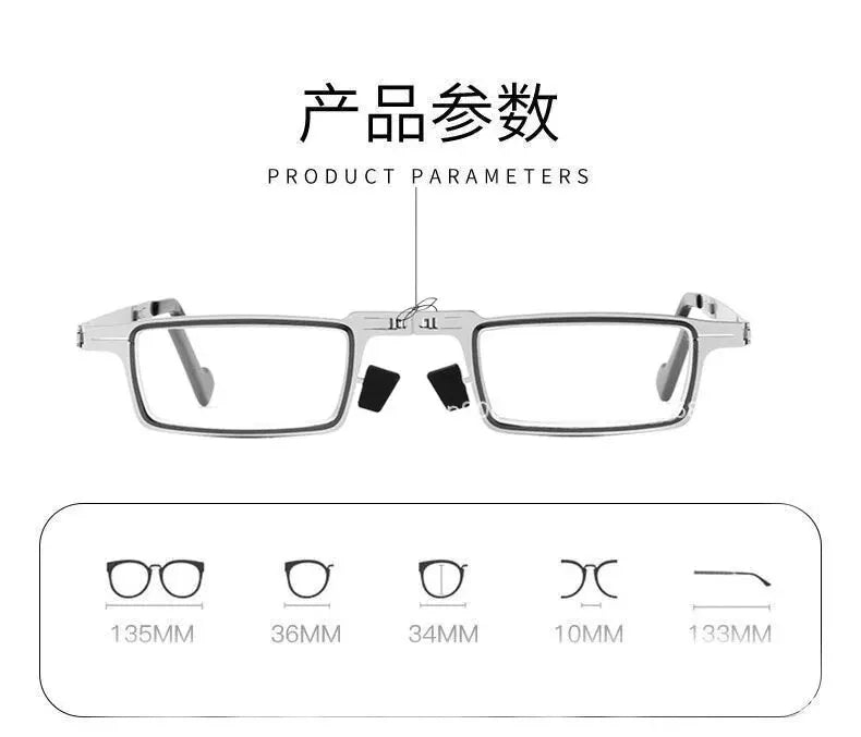 Steel Metal Folding Reading Glasses Hd Anti-blue Light Portable Fashionable Men's And Women's Reading Glasses Set