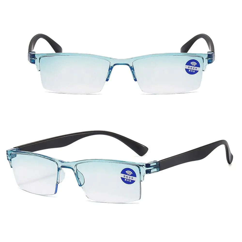 Smart Automatic Zoom Eyeglasses Anti-Blue Light Reading Glasses Men Women Square Frameless Optical Spectacle Computer Eyewear