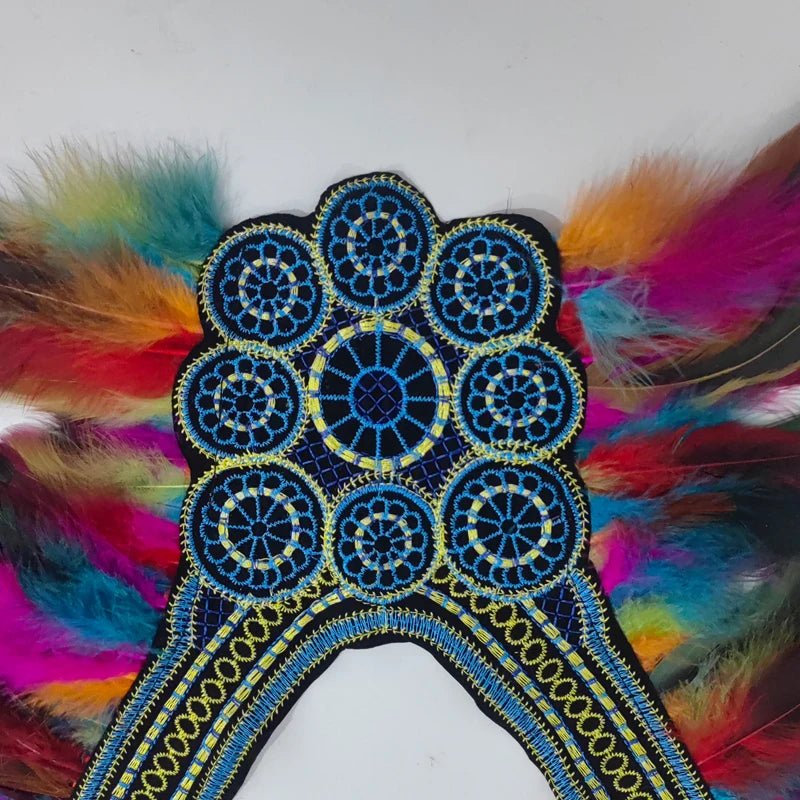 Halloween party costume, collar, scarf, Gothic feather collar and shoulders witch role-playing, available for both women and men